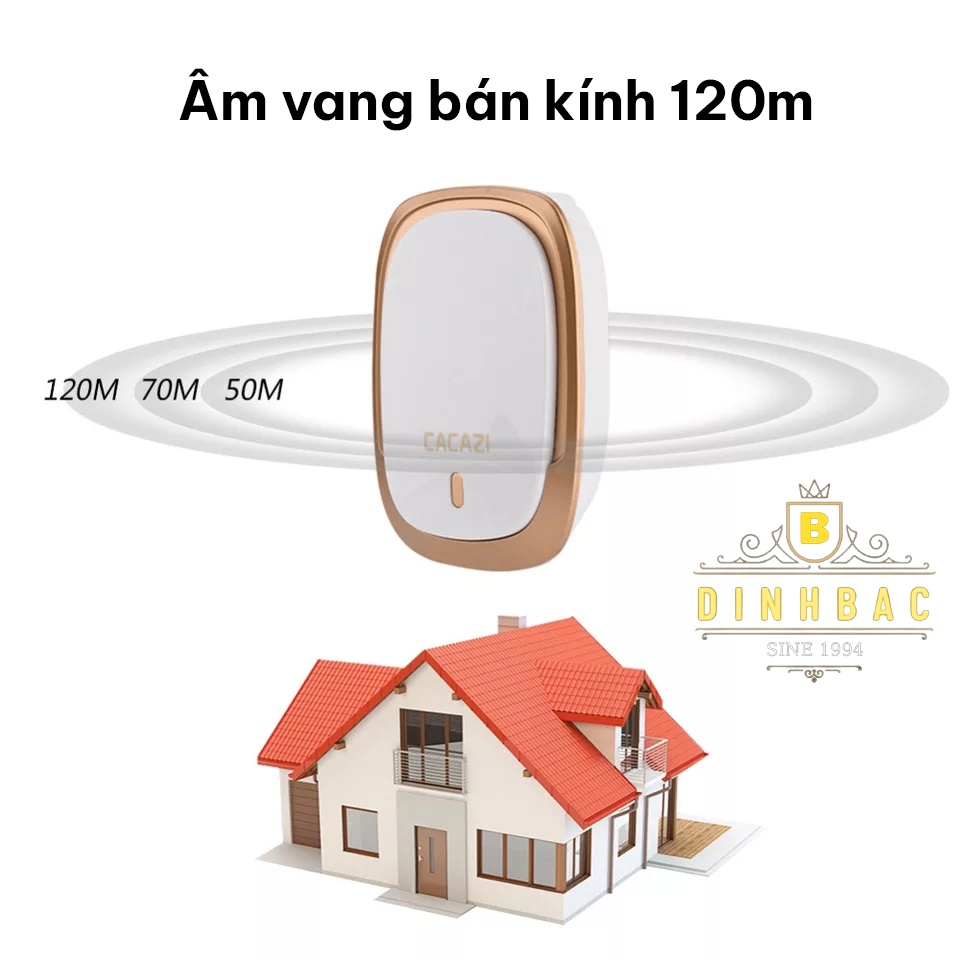 Chuông cửa không dây thông minh cacazi bấm từ xa 200m Đình Bắc Store