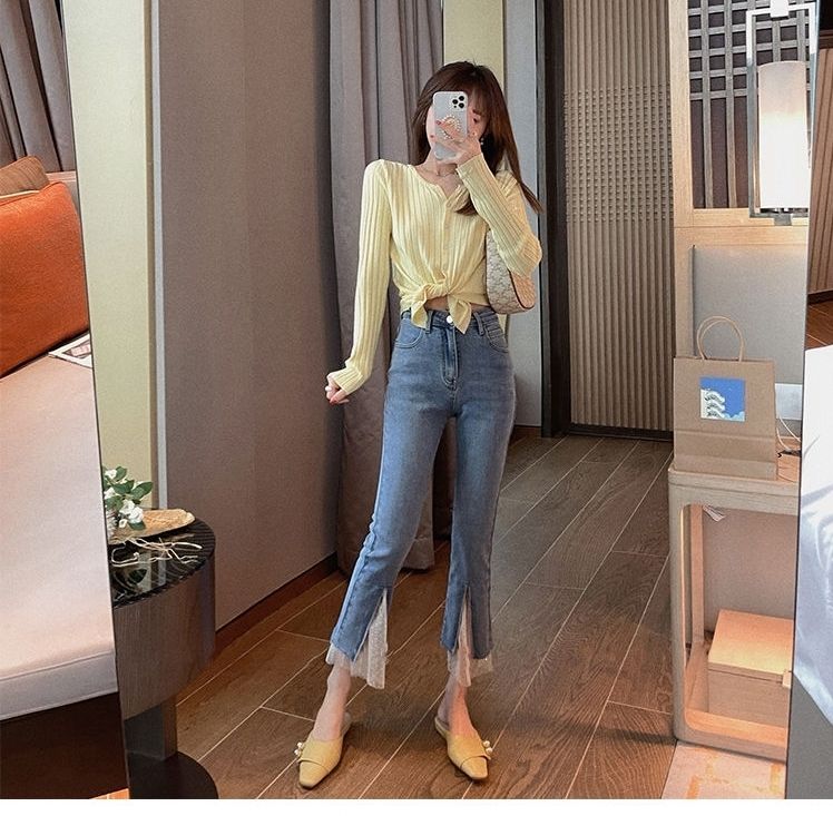 Quần Jeans dài ống loe thời trang dành cho nữ