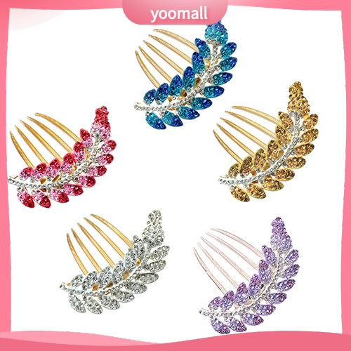 Lược Cài Tóc Hình Chiếc Lá Đính Đá Sang Trọng