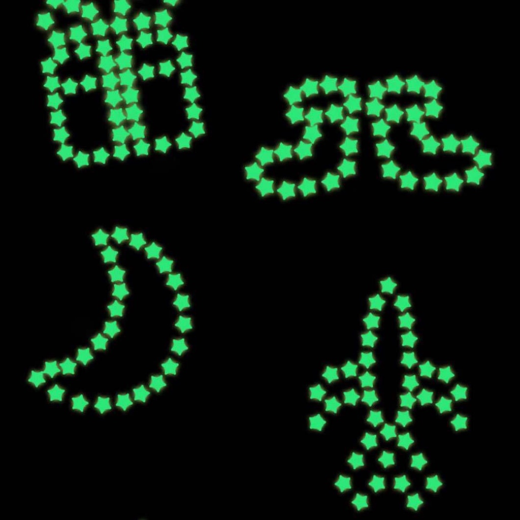 Đề Can Dán Trần Nhà Họa Tiết Ngôi Sao Dạ Quang Trang Trí Phòng Ngủ Cho Bé