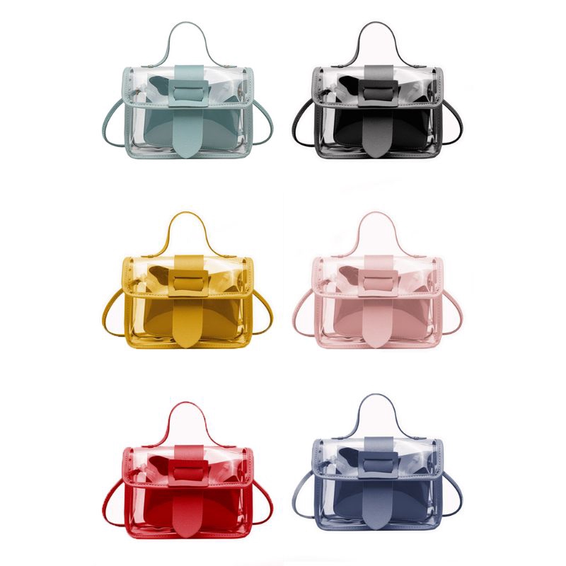 Túi đeo chéo loại nhỏ trong suốt thời trang mùa hè cho nữ