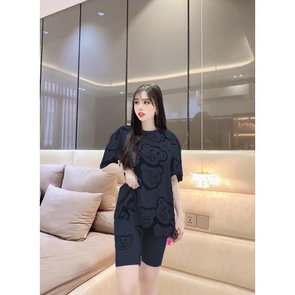 Bộ mặc nhà đồ bộ nữ đồ bộ bigsize đồ bộ thun cotton mặc nhà bộ đồ ngố in hình gâu dễ thương