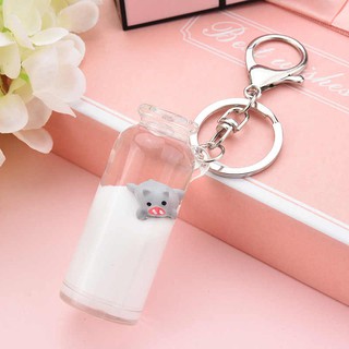 Móc Khóa Heo Con Trong Bình Sữa