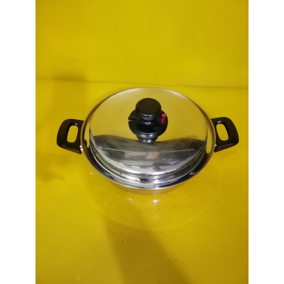 Nồi lẩu (chảo) inox nội địa Nhật (made in Japan), size 27cm, cao 7cm (mã 659), Dùng được bếp từ