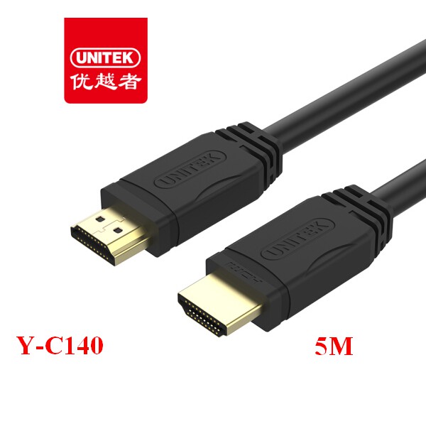 Cáp HDMI 5m Unitek Y-C140 hỗ trợ 3D, HDMI 1.4, 4K x 2K Chính hãng