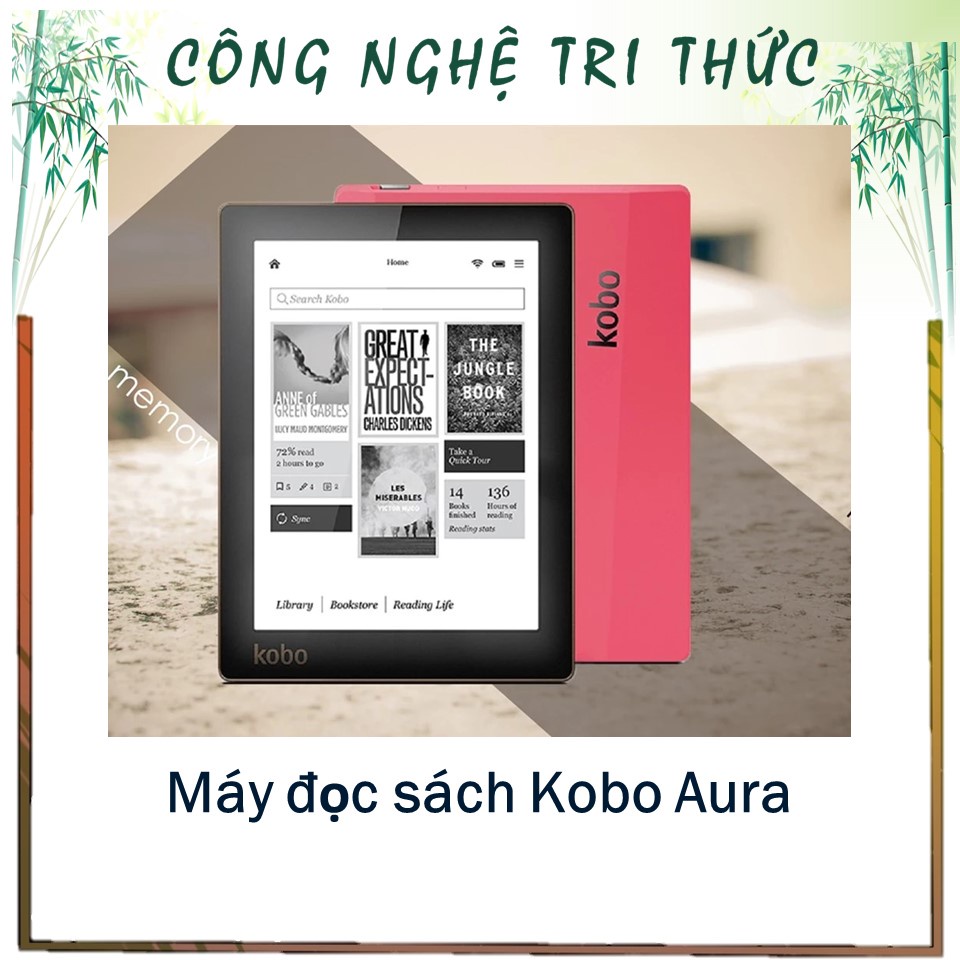 Máy đọc sách Kobo Aura, màn hình phẳng 6inch