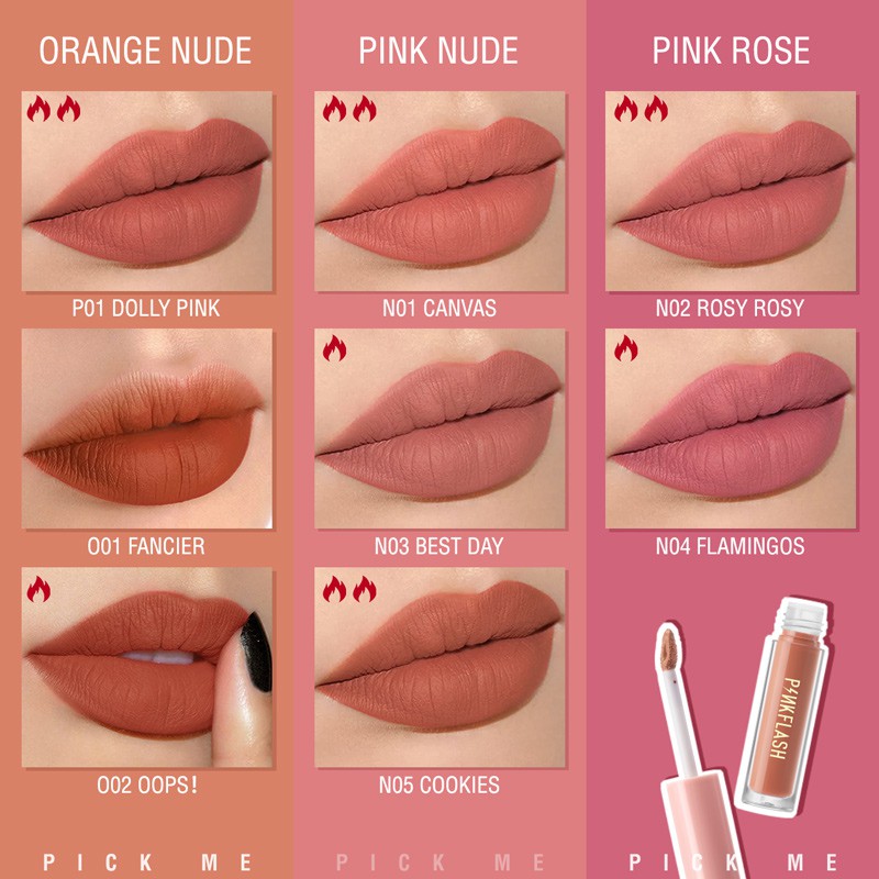 Son nước lì Pinkflash màu nude 30g cực xinh