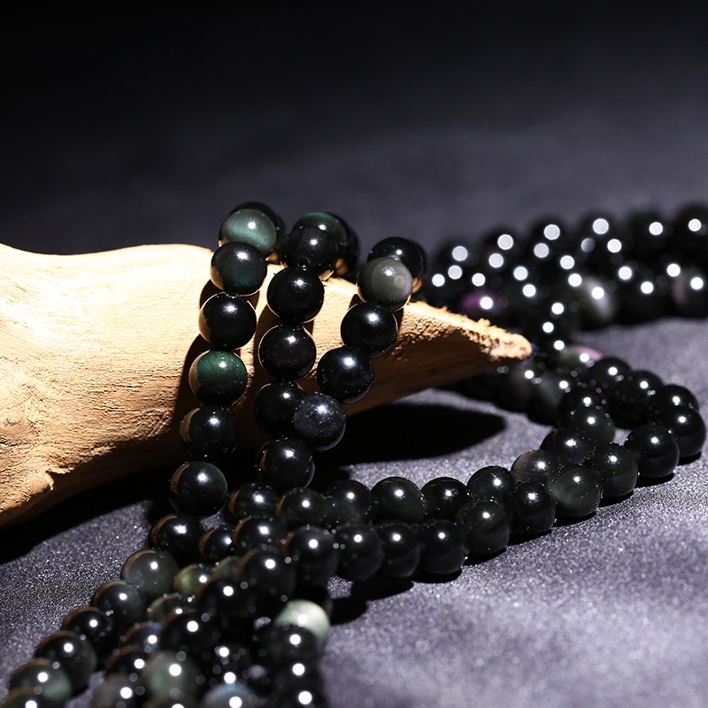 Vòng Tay Chuỗi Hạt Đá Obsidian 5A Nhiều Màu Sắc Độc Đáo Cá Tính