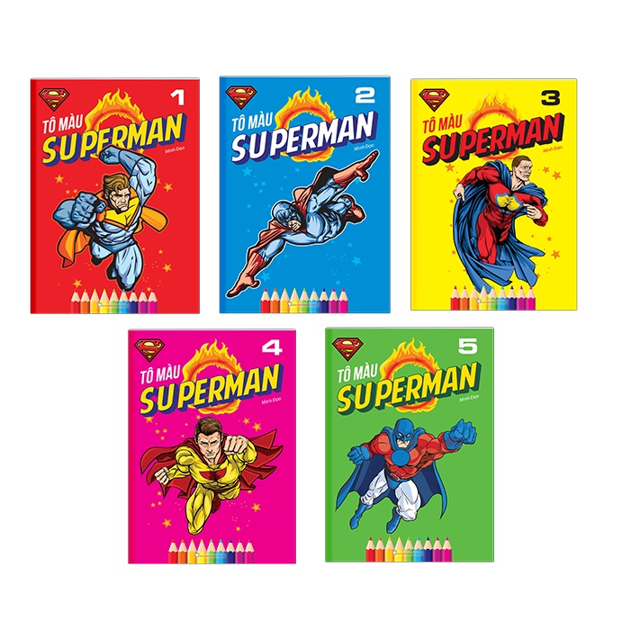 Sách - Tô màu SUPERMAN (trọn bộ 5 tập)