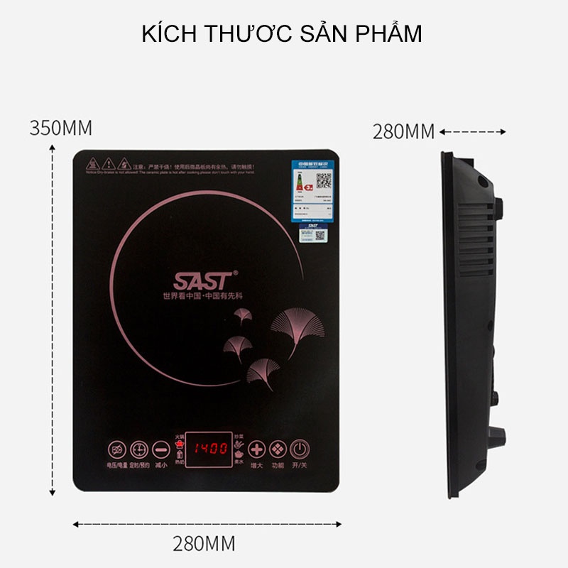 Bếp từ đơn SAST - Bếp điện từ CAO CẤP, công suất lớn, sôi nhanh, mặt kính cường lực Ceramic