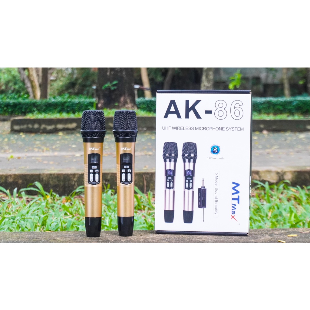 Siêu phẩm Micro không dây bluetooth karaoke AK-86 kiểu dáng hiện đại chất lượng cao cấp tích hợp echo trên thân micro
