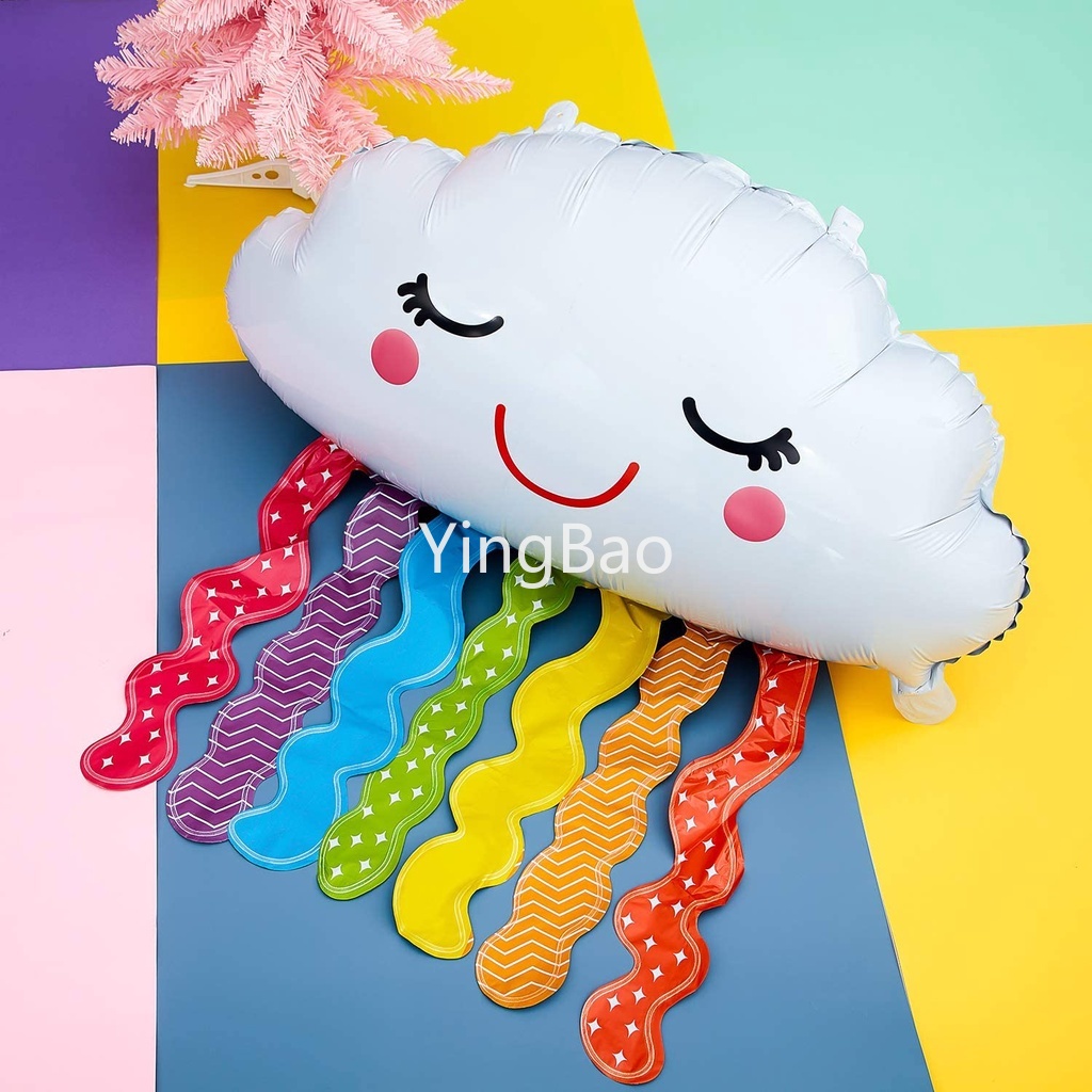 Bong Bóng Phôi Nhôm Tua Rua Màu Cầu Vồng Độc Đáo Dùng Trang Trí Tiệc