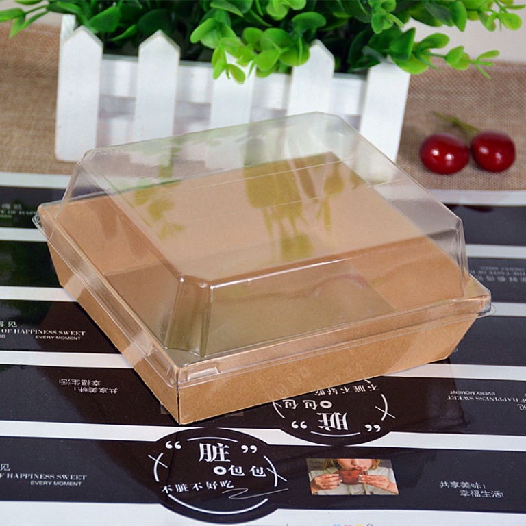 hộp đựng bánh [FREESHIP❤️] 50 hộp giấy đựng sanwich Kraft vuông