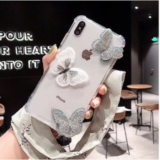Ốp lưng Silicon gắn hình con bướm siêu xinh và dễ thương dành cho iphone từ 6 đến Xsmax