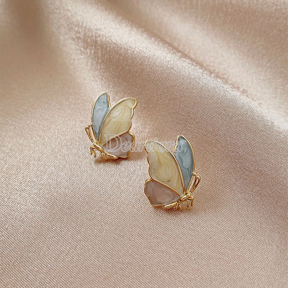 Khuyên tai tua rua dáng dài hình bướm thời trang cho nữ