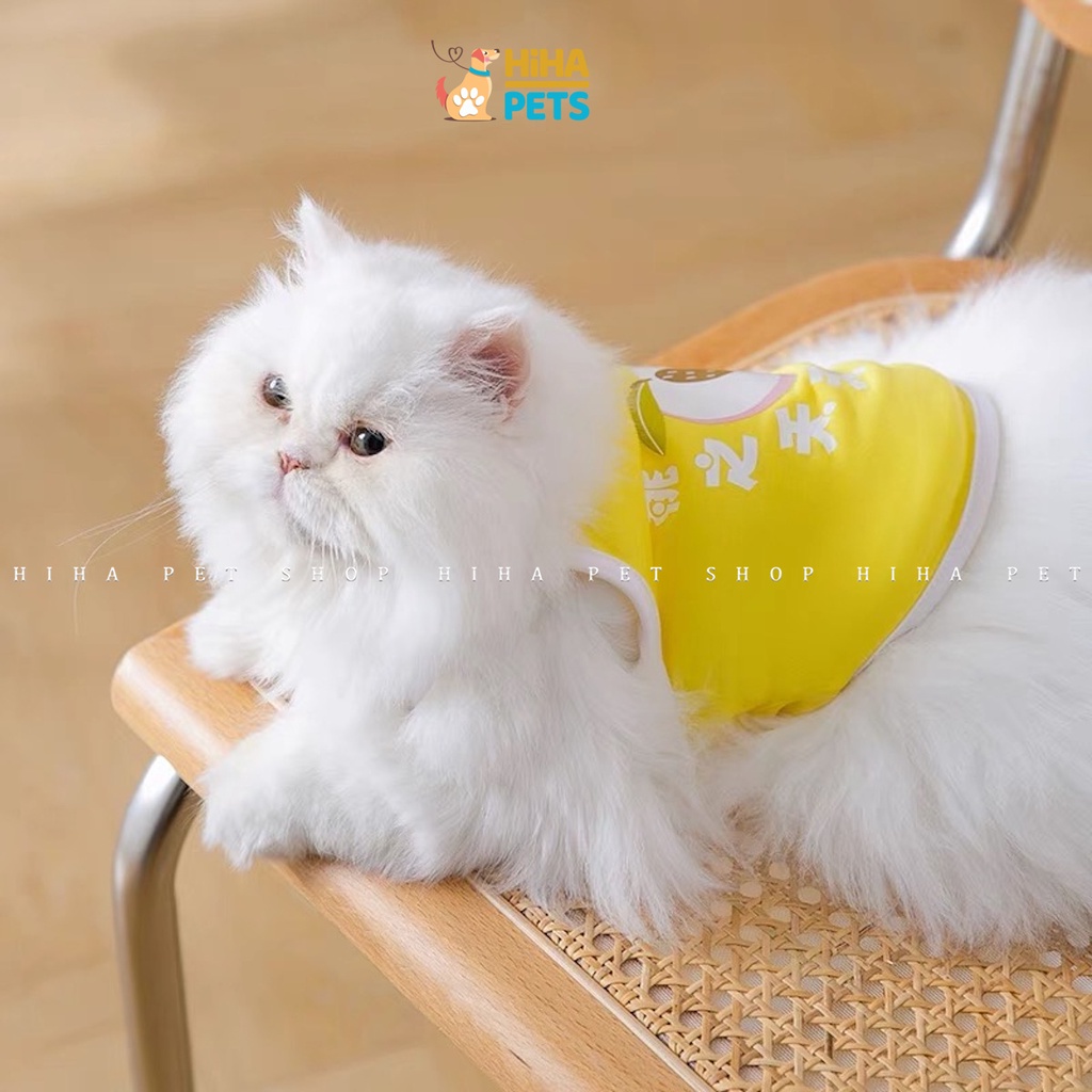 Áo Thun Ba Lỗ Cho Chó Mèo Vải Cotton Mát Mẻ Quần Áo Thú Cưng 2 Dây Mùa Hè Dễ Thương Hihapet.