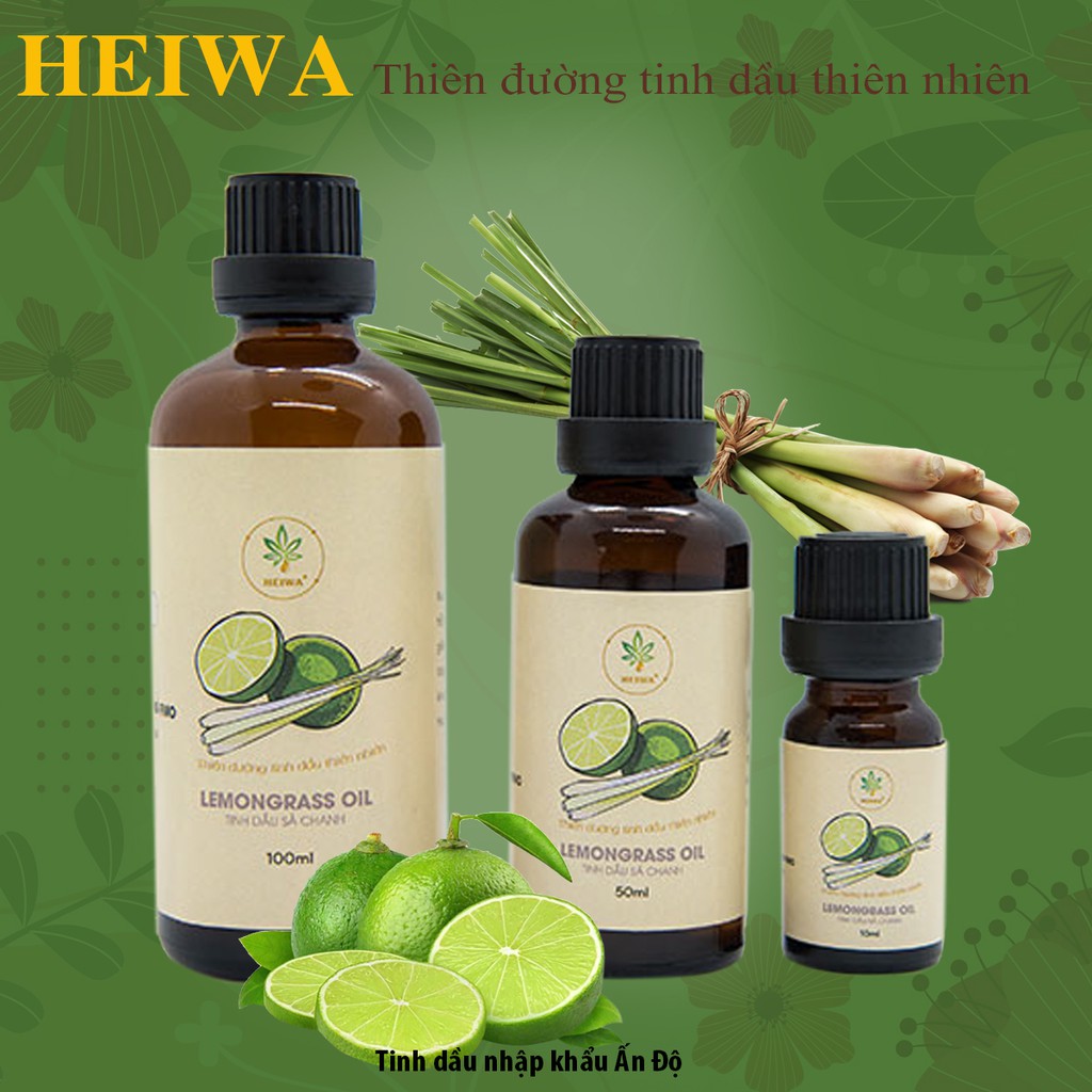 Tinh dầu Sả chanh nhập khẩu Ấn Độ thương hiệu HEIWA đuổi muỗi, thơm phòng,dung tích 5ml đẩy đủ giấy kiểm định.