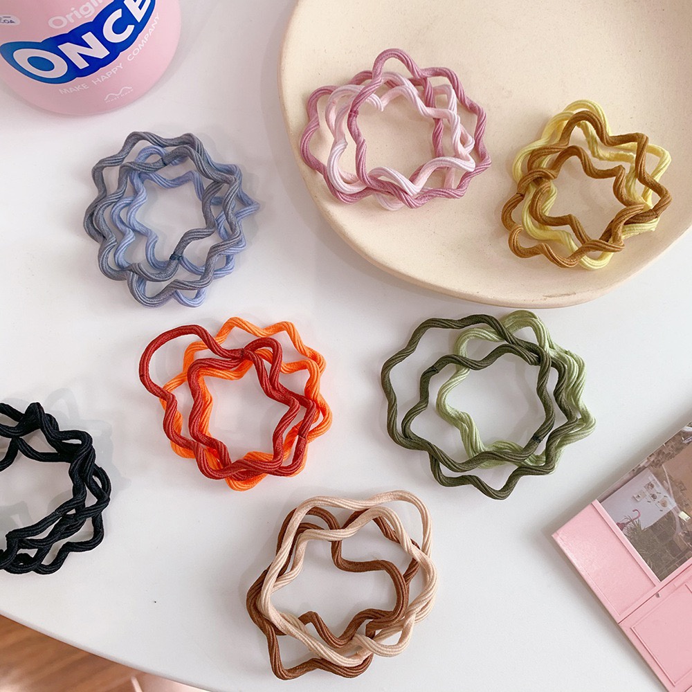 Set 4 Dây Cột Tóc Màu Kẹo Thời Trang Hàn Quốc Đơn Giản Dễ Thương Cho Nữ