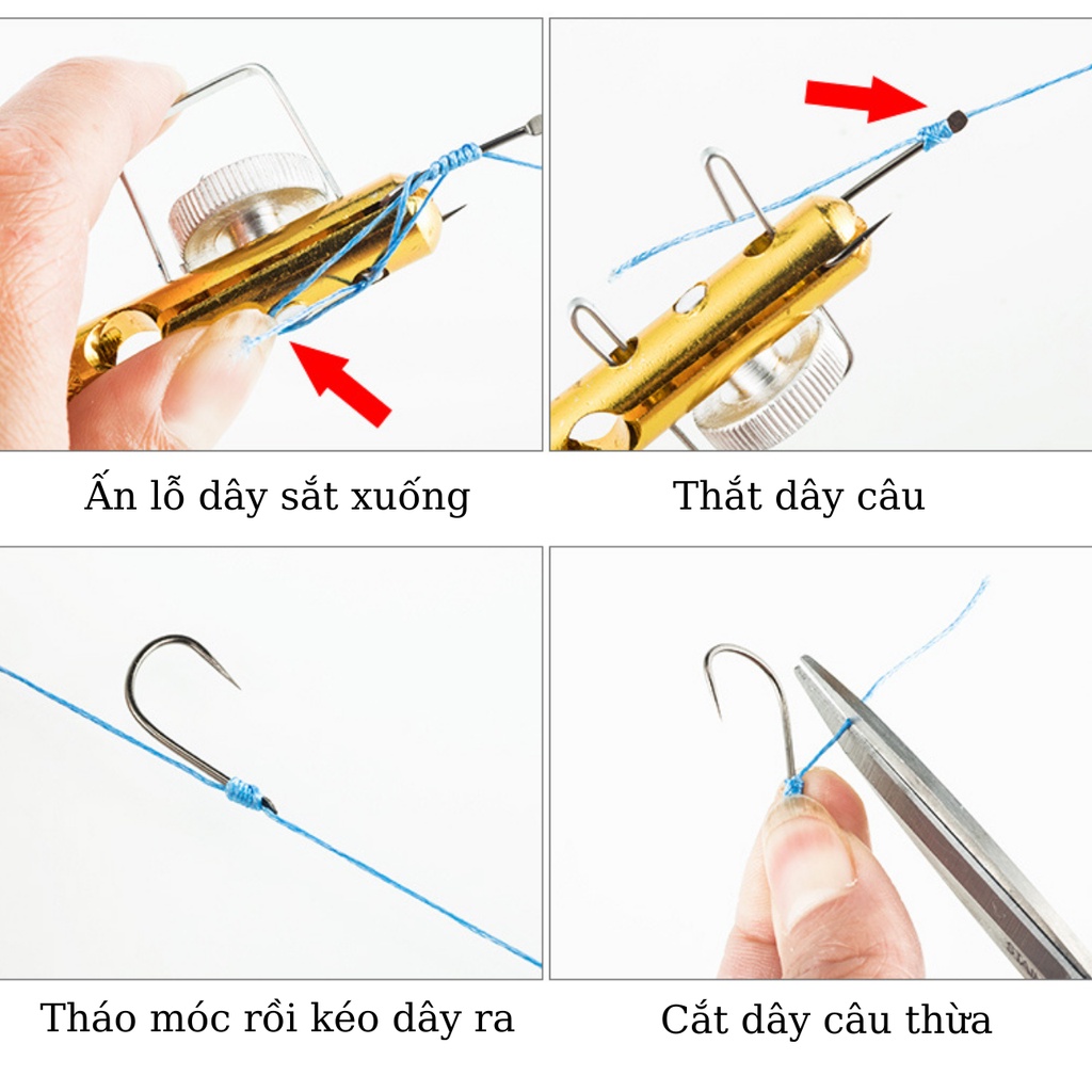 Dụng Cụ Hỗ Trợ Buộc Lưỡi Câu Cá , Chất Liệu Hợp Kim Nhôm Không Gỉ , Gọn Gàng Dễ Sử Dụng