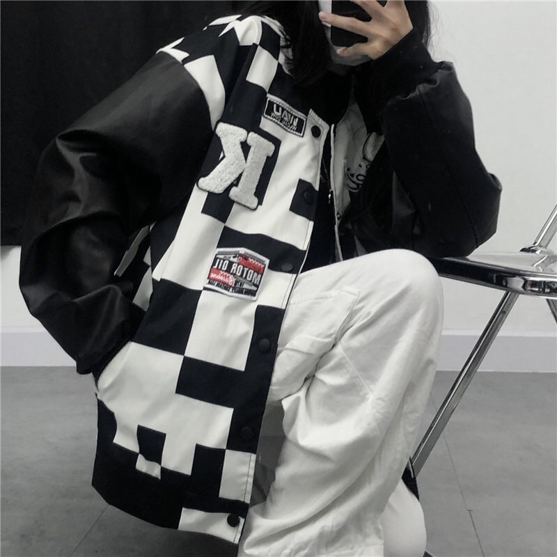 Checkered Varsity Jacket