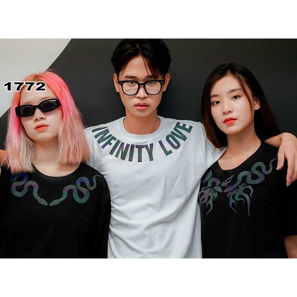 Áo Thun Tay Lỡ '' Tình Yêu Vô Hạn'' Phản Quang 7 màu Infinity Love, áo lớp, áo nhóm
