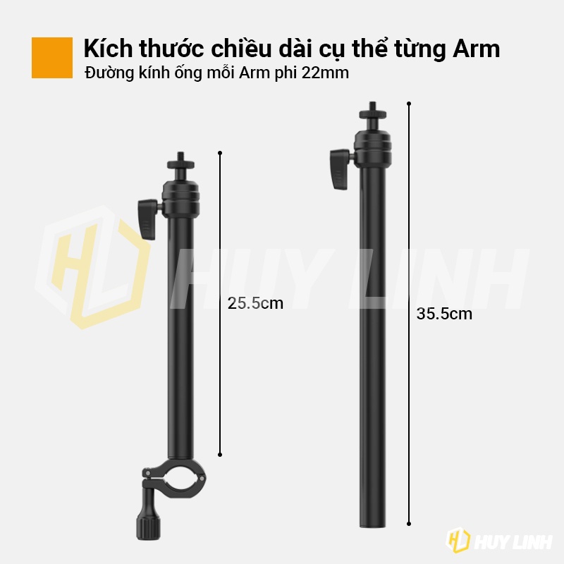 VIJIM LS04 Flexible Arm - Bộ 2 tay mở rộng gắn đèn, micro, máy ảnh DSLR khả năng tải 1Kg
