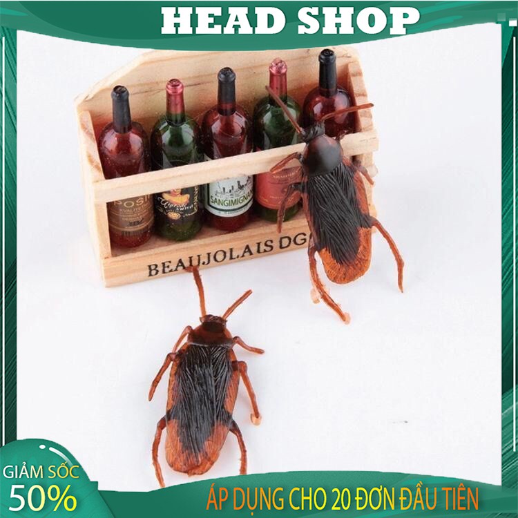 Đồ chơi con gián nhựa G55 bằng nhựa dẻo trang trí Halloween, làm đồ chơi cho chó mèo HEADSHOP