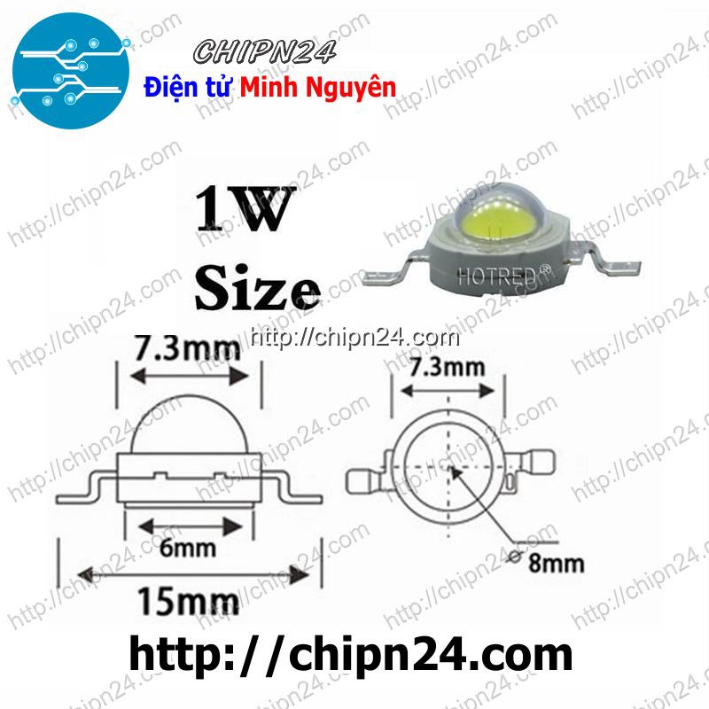 [1 CON] Led 1W Trắng Sáng Luxeon + Đế tản nhiệt