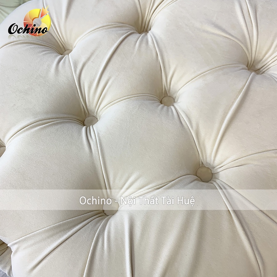 Đôn Tròn Ngồi Bàn Trang Điểm Cổ Điển Nhún Cao Cấp, Ghế Đôn Sofa Tròn ĐK 50cm - Cao 45cm ( Hàng có SẴn)