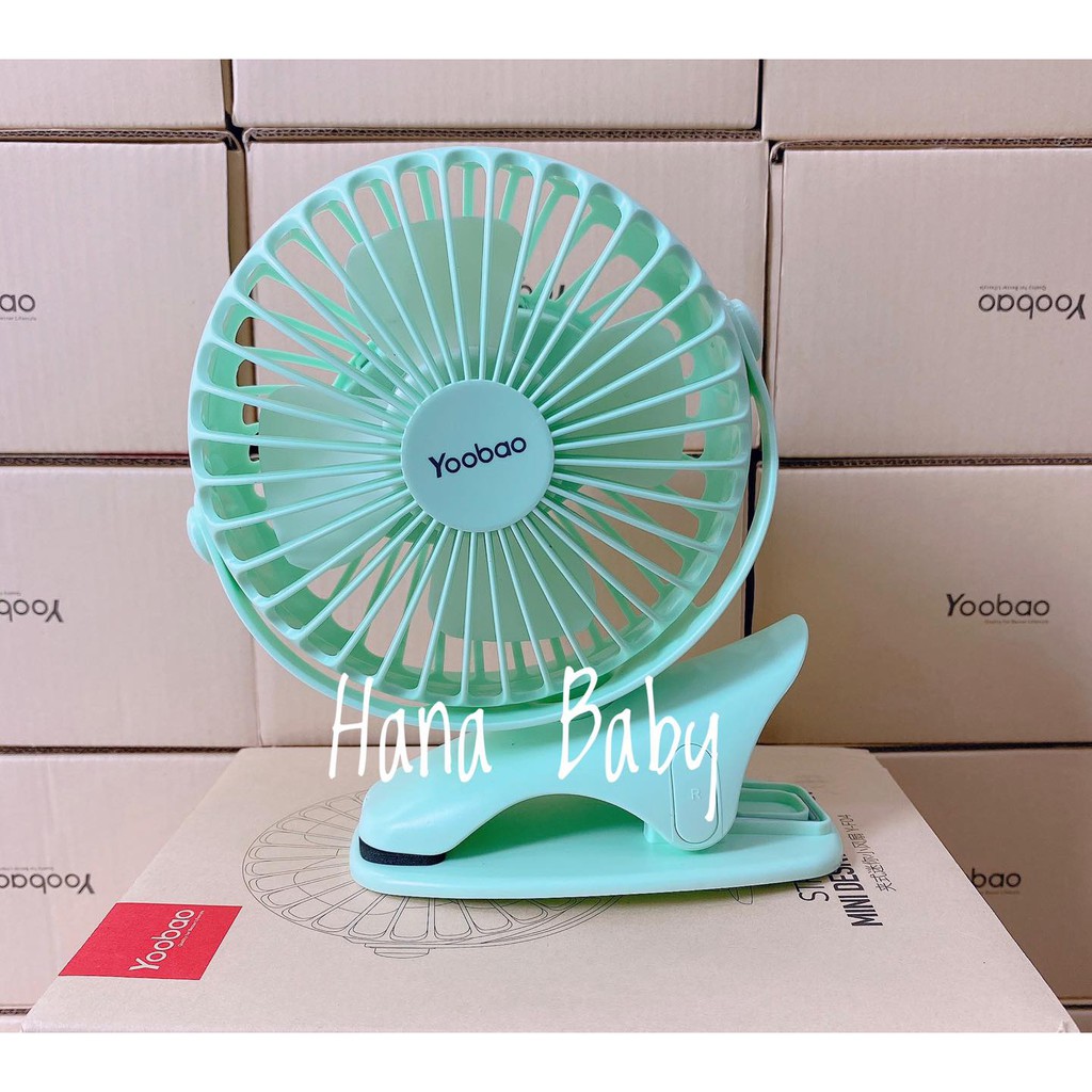 Quạt Yoobao tích điện 6400mah kẹp xe đẩy, để bàn,du lịch dùng 32 tiếng. Bảo hành 12 tháng