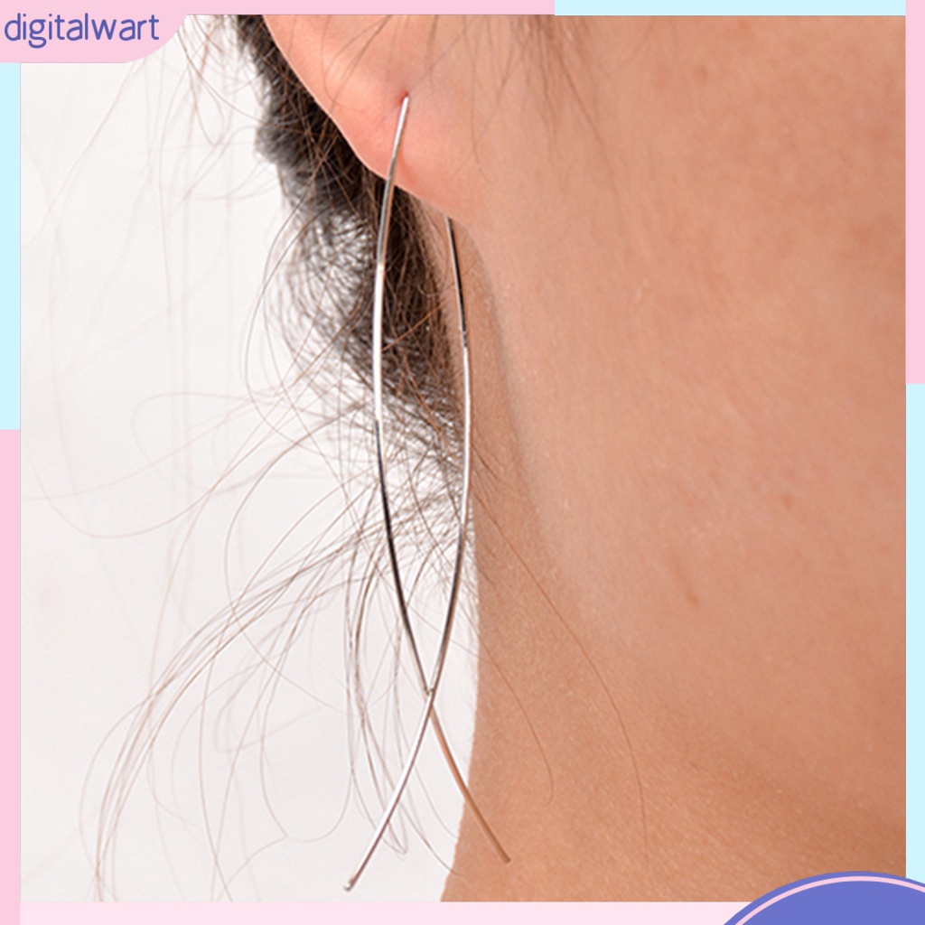 Đôi bông tai dáng dài thiết kế đơn giản cá tính dành cho nữ