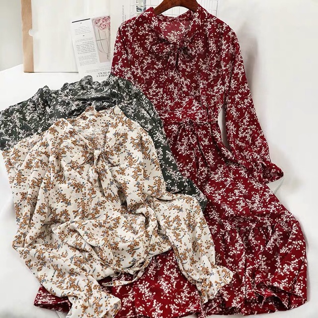 [Có Sẵn Màu 2,11] Váy hoa vintage dài | BigBuy360 - bigbuy360.vn