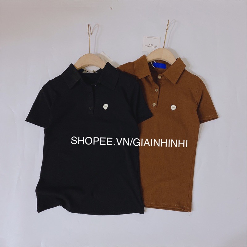 Áo thun cổ bẻ tay cộc, Áo phông trơn tag ngực ngắn tay vải cotton co giãn CS1712 - NhiNhi Shop | BigBuy360 - bigbuy360.vn