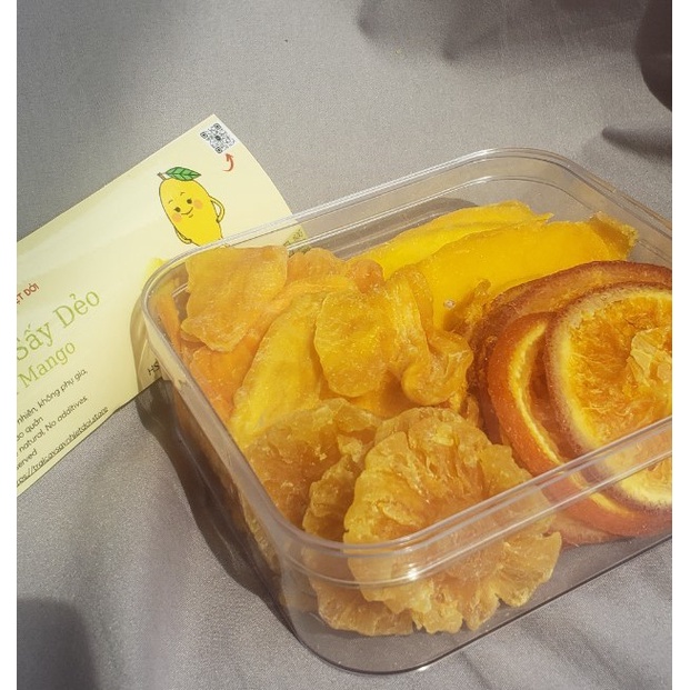 Trái Cây Sấy Dẻo Không Đường 500g Mix 5 Loại Xoài, Dứa, Mít, Cam, Đu Đủ, Hoa quả sấy dẻo đặc sản