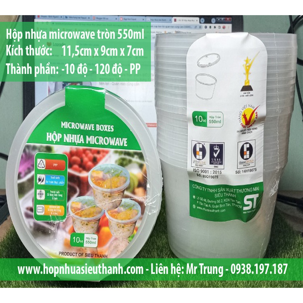Bộ 10 cái hộp nhựa chữ nhật, tròn cao cấp  đựng kim chi,rau câu, chân gà xả tắc, slim, pate, hải sản