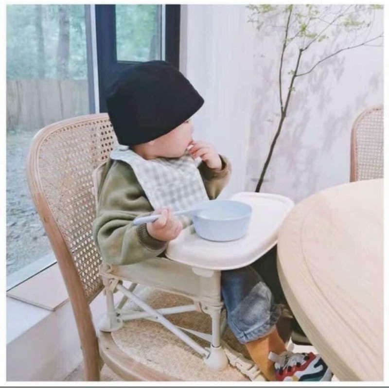 [Loại 1 - tem Vàng] Ghế Ăn Dặm Gấp Gọn, Ghế Du Lịch Siêu Nhẹ Cho Bé HOO BOOSTER kiểu dáng Hàn Quốc