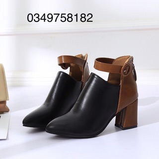 Bốt da cao cấp phối nâu