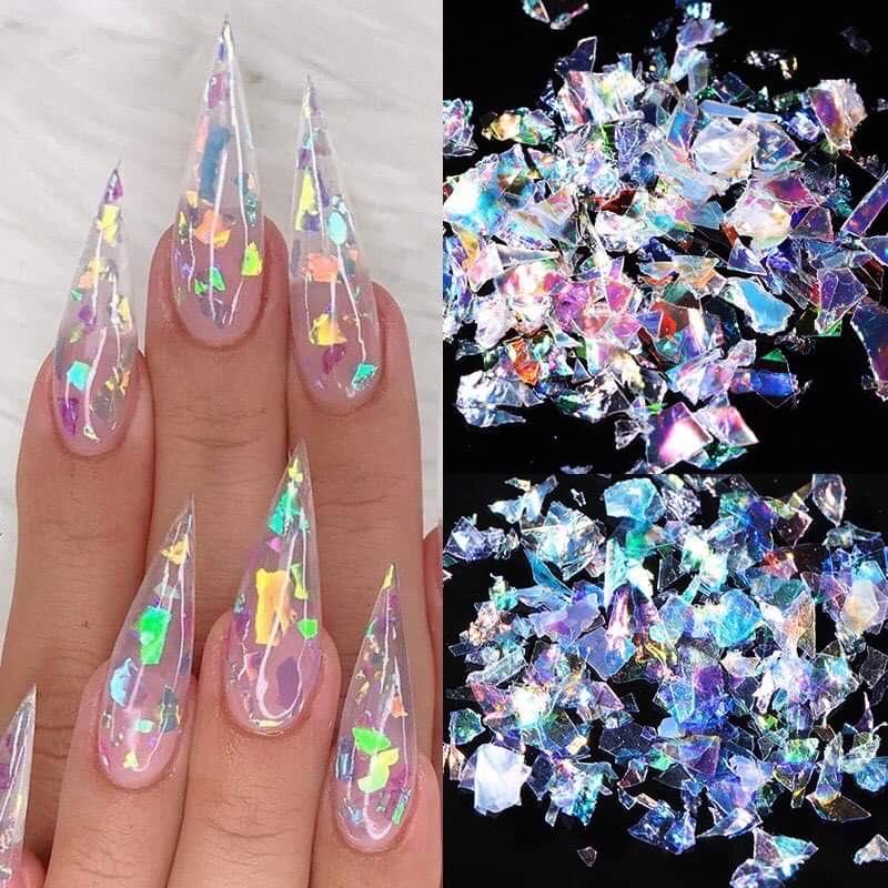 Giấy xà cừ khổng tước trang trí Nail siêu sáng