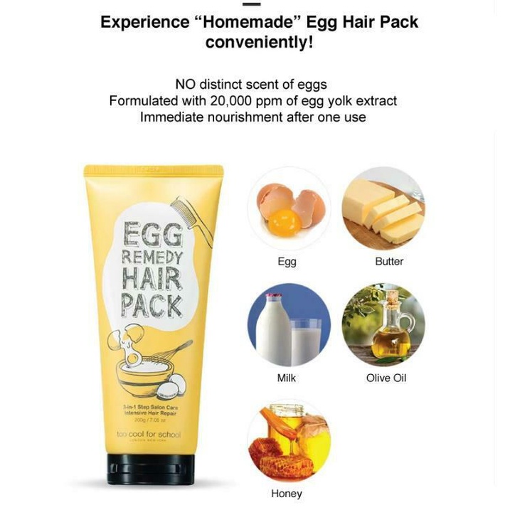 [SAMPLE] Dầu Gội / Ủ Tóc Too Cool For School Egg Remedy 10g