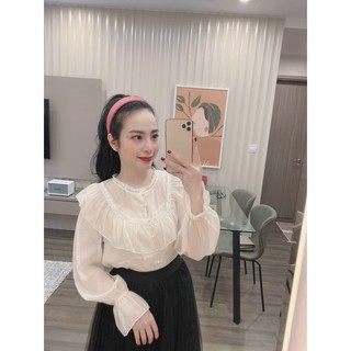 Áo sơ mi tơ bèo cúc ngọc