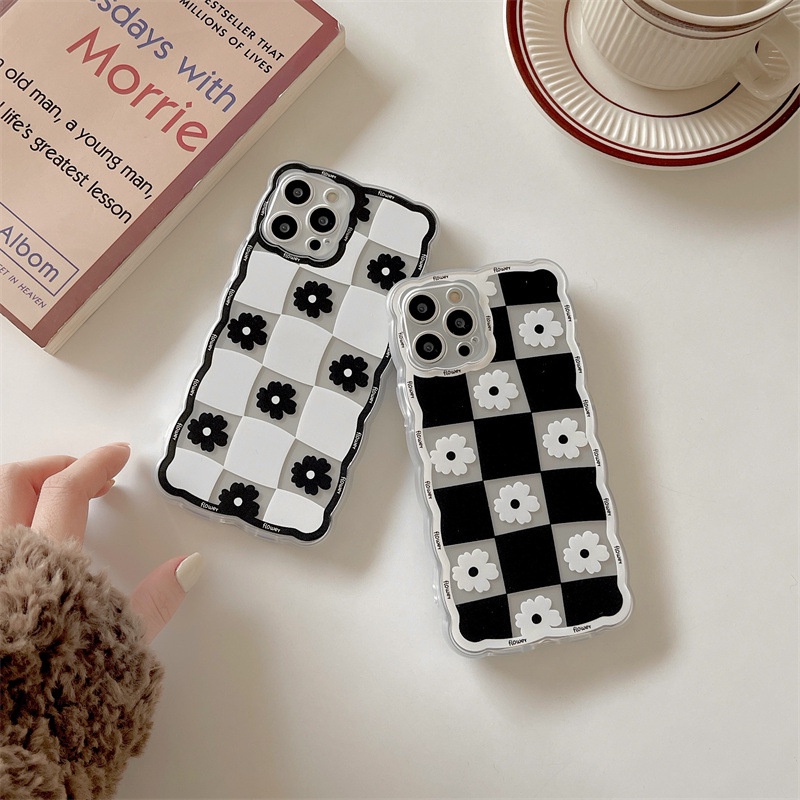 Ốp lưng iphone trong lượn sóng hoa caro 6/6plus/7/7plus/8/8plus/xs/11/12/13/pro/max/plus/promax-Sale Hot G1-3