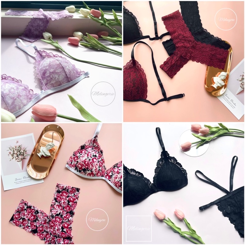 Combo 400k: 5 bộ bra mút mỏng (5 áo 5 quần)