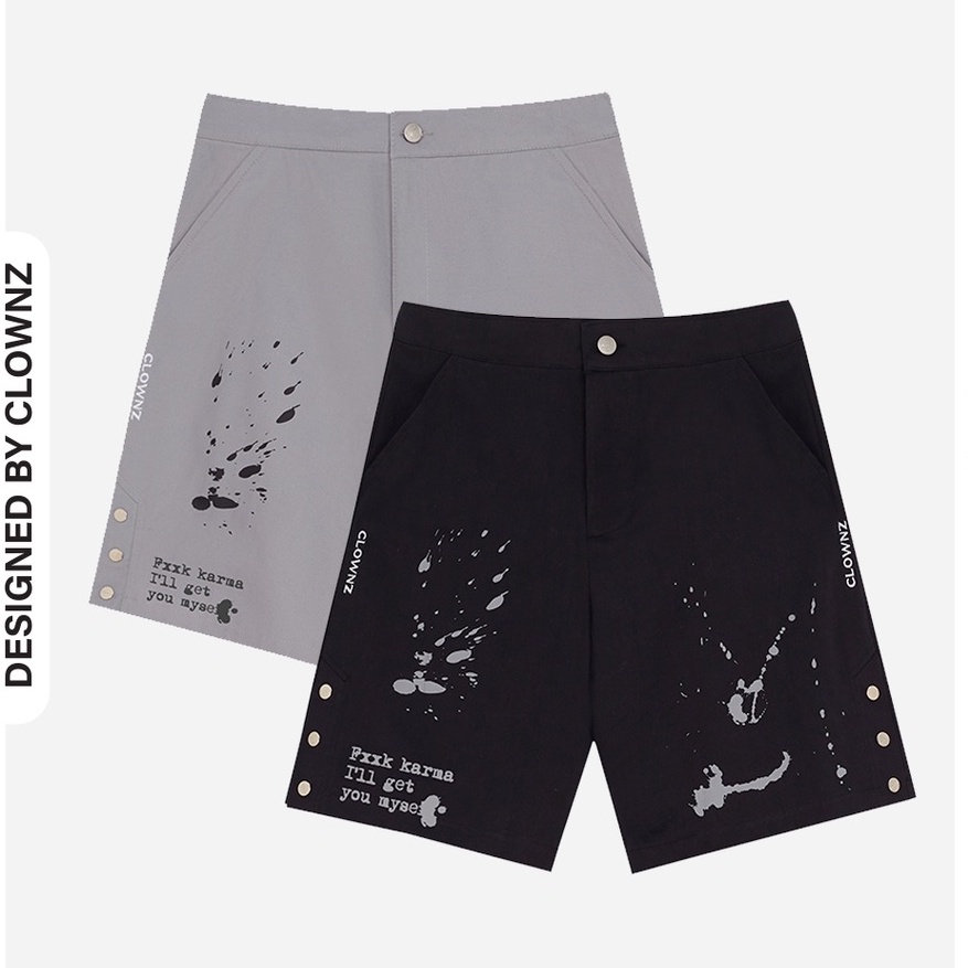 Quần đùi khaki local brand Clownz Painted Kaki Short Pants unisex form rộng nam nữ