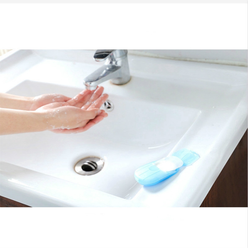 Giấy Xà phòng Du lịch, Rửa tay Tắm sạch Tấm lát có mùi thơm Xà phòng Hộp dùng một lần Xà phòng Giấy Di động Mini Xà phòng