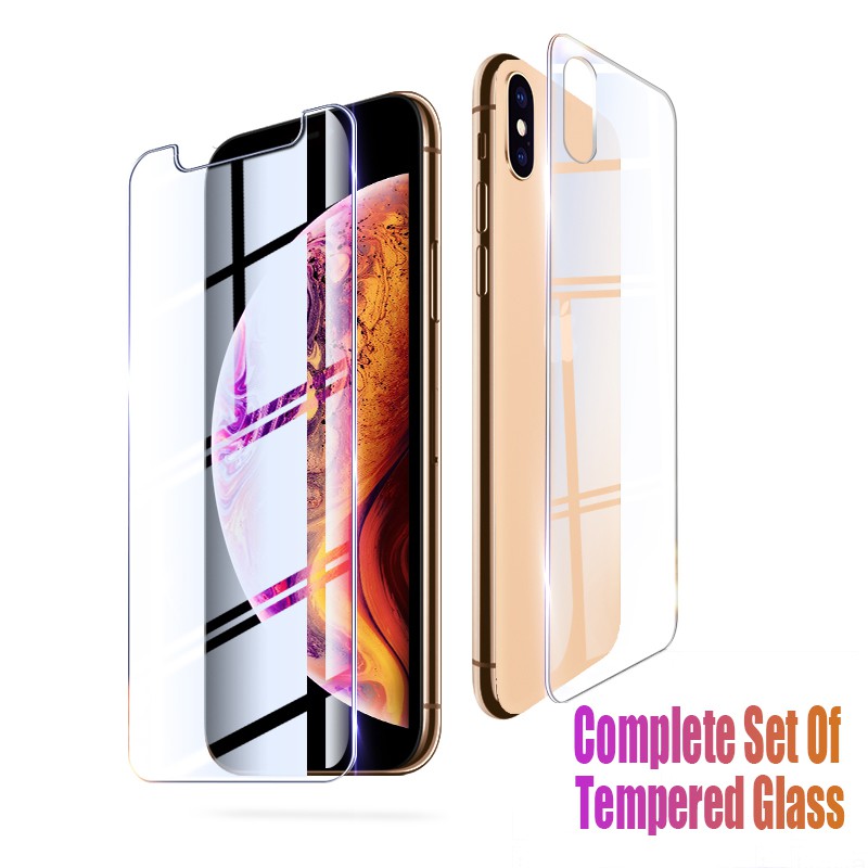 For iPhone 14 Pro max  Kính Cường Lực Bảo Vệ Mặt Trước Và Sau Điện Thoại Cho Iphone 12 Pro max 7 Plus X Xs Max Xr 11 11 Pro Max 8 6s Plus