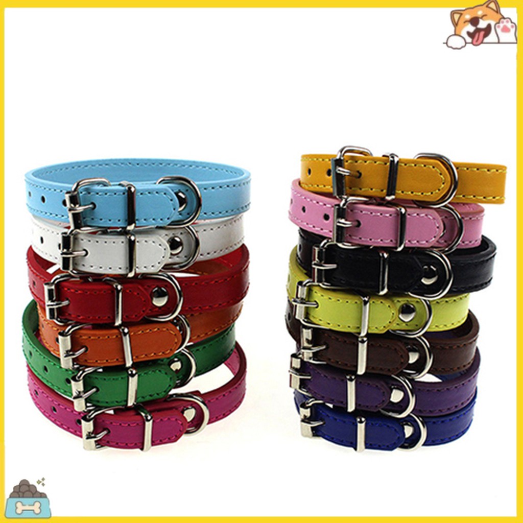 Vòng Cổ Giả Da Màu Trơn Dành Cho Thú Cưng