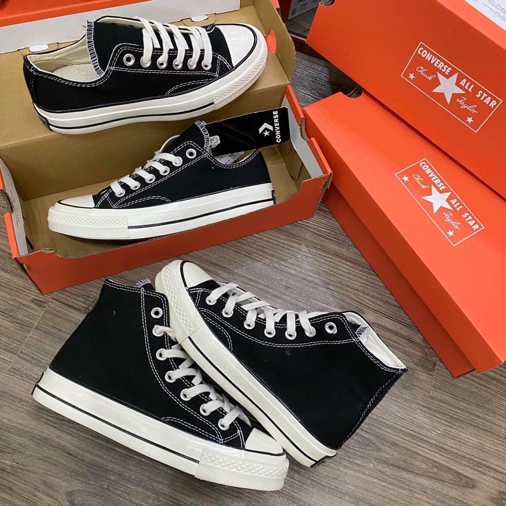 Giày_Converse 1970s cổ cao nam nữ màu đen trắng mũi bóng, Giày CV bản đẹp full box bill