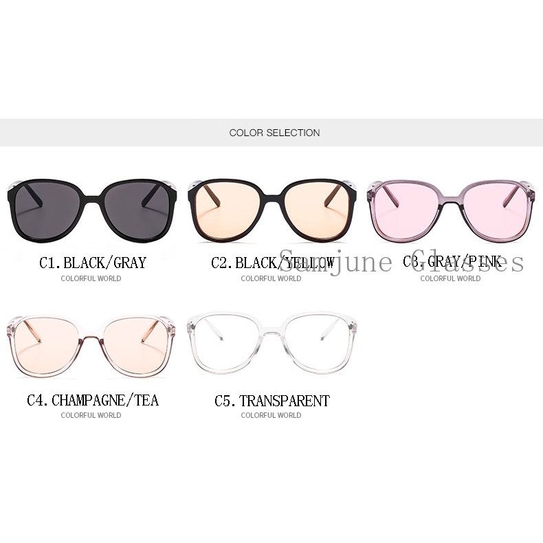 Kính râm Samjune Z3334 chống tia UV400 gọng vuông trong suốt kiểu dáng quyến rũ thời trang 2019 cho nữ