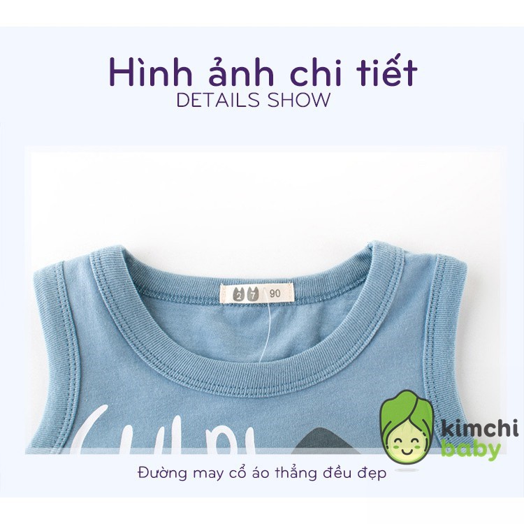 Áo ba lỗ bé trai 27KIDS áo ba lỗ cho bé in hình ngộ nghĩnh chất cotton hàng xuất Âu Mỹ KICHIBA A3L01