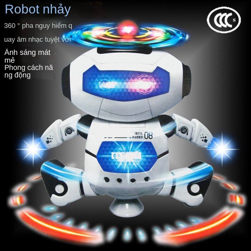 ✱▬♙Robot nhảy điện trẻ em xoay vòng sẽ hát và phát sáng bé trai 1-2-3-4 tuổi món quà đồ chơi trẻ em